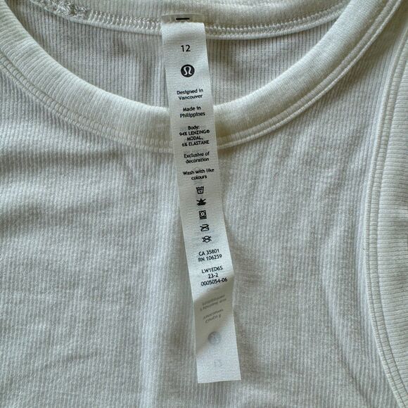 NWT* Lululemon Hold Tight Cropped Tank in White - Women's 12 - Picture 7 of 7